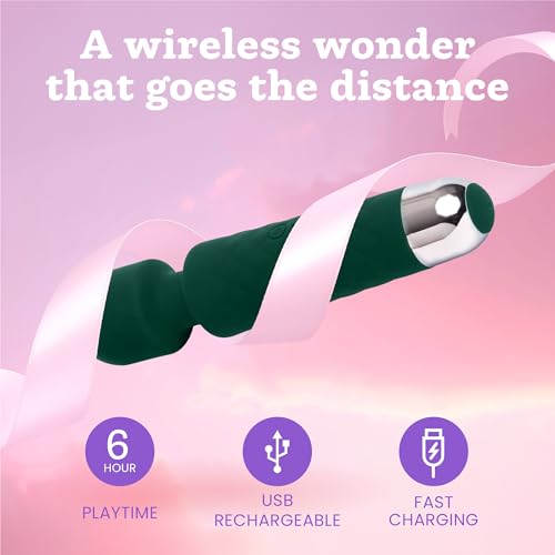 Image of Oliver James Wand Vibrator Sex Toy - 20 Patterns 8 Speeds Long Battery Life | Discreet Adult Toy Vibrating Dildo 6 Hour Battery Life Waterproof USB Rechargeable G Spot Vibrator for Deep Intense Pleasure