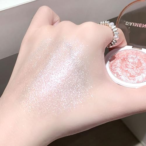Image of Highlighter Makeup Palette for Blush,Contour,Shadow,Face or Eye Makeup, Shimmer Glow, Creamy Mousse Pressed Powder, Intensely Pigmented, Glitter Sparkling (B03-05# Moonstone)