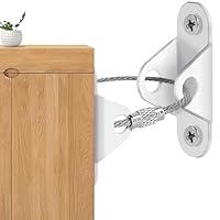 HOTUT Anti Kipp Möbelgurt aus Stahl Set,6 Stück Kippsicherung Möbelgurte Wandbefestigung,Babysicherheit Anti Kipp Möbel Wandanker, Kippschutz Sicherheitsgurt für Bücherregal Schrank Kommode,Weiß