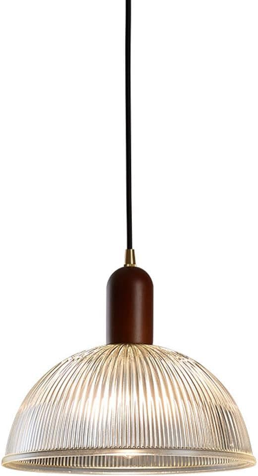 Lustre moderne à LED en verre transparent avec plafonnier de suspension réglable