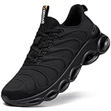 URDAR Running Shoes for Men Comfortable Tennis Shoes Workout Sneakers Black Walking Sneakers Outdoor Casual (12,Black)