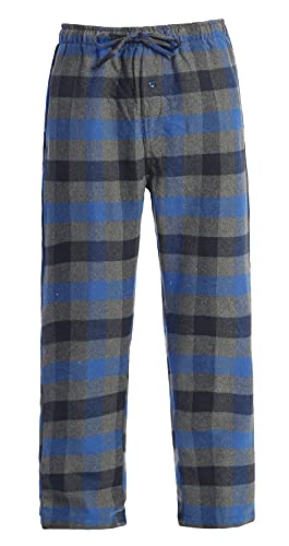 Gioberti Mens Yarn Dye Brushed Flannel Pajama Pants, Elastic Waist2