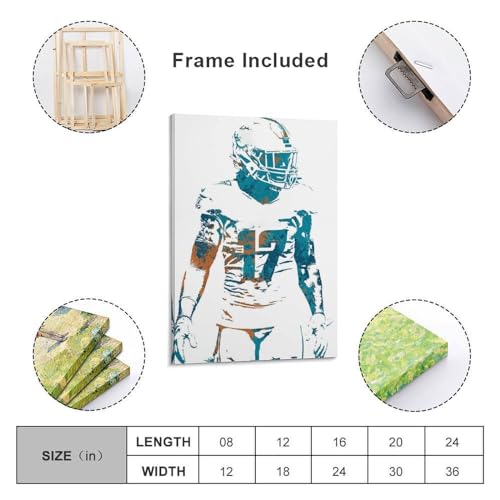 Impression Jaylen Waddle cadeau idéal de 50 x 75 cm pour un fan