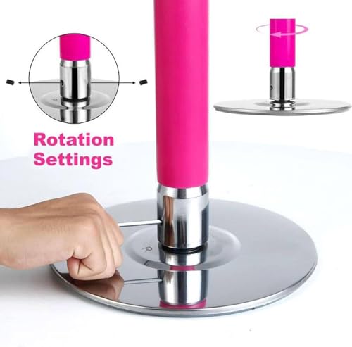 Barre de danse de 40 mm rotative et statique en acier chromé premium - 6