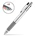 uni JETSTREAM 4&1 Red, Green, Blue, and Black 0.7mm Ballpoint Multi Pen + 0.5mm Mechanical Pencil + 4 SXR-80-07 Ink Refills (Silver)