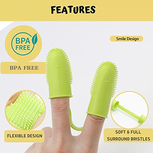 Koiernr Dog Toothbrush Kit, 6Pack Dog Finger Toothbrush For Dog Teeth Cleaning&Dog Dental Care, Cat Toothbrush Dog Tooth Brush Puppy Toothbrush Pet Toothbrush (Green (6-Pack)) #TOP2