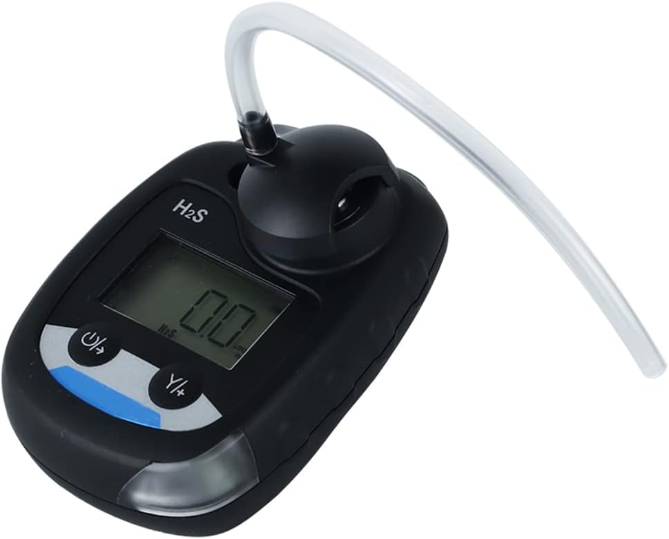 ATO Hydrogen Sulfide(H2S) Gas Detector, H2S Gas Monitor with Sound, Light and Vibration Alarm, 0-200ppm, with Back Clip