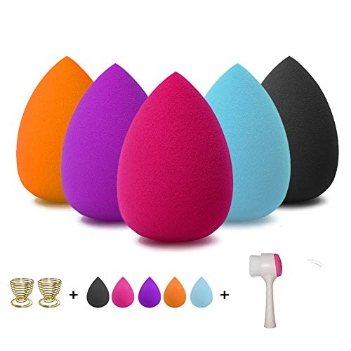 5 Pcs Makeup Sponge Set Blender Beauty Foundation Blending Sponge, Flawless for Liquid, Cream, and Powder,Multi-colored 5 Pieces