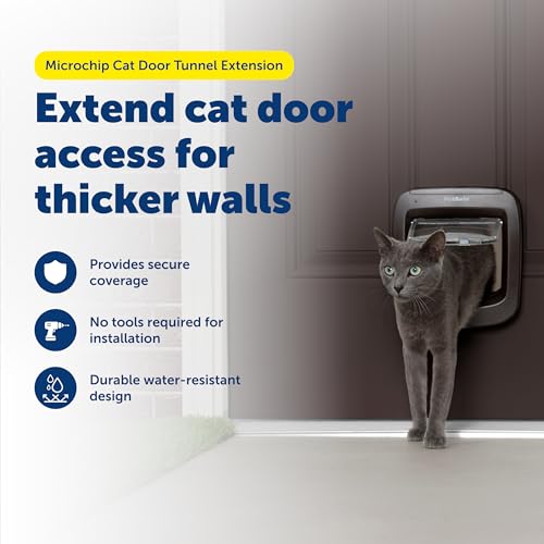 PetSafe - Tunnelverlängerung für manuelle oder elektronische Katzenklappe. 5 cm zusätzlich pro Verlängerung, für Dicke Türen oder Wände, 168 mm x 165 mm, weiß, 1 Stück