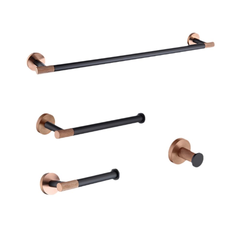 Set di accessori da bagno in acciaio inox nero opaco di alta qualità, include porta asciugamani, porta rotolo e porta scopino per WC, design moderno ed elegante, set da 4 pezzi per arredamento