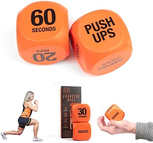 Phoenix Fitness Exercise Dice - Workout Dice Game for Cardio, HIIT and Exercise Classes - Full Body Training Routine for Home & Gym - Orange