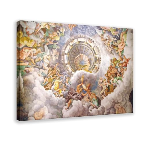 PIANK View of Olympus Home of The Gods Fresco in The Room of The Giants by Giulio Romano Poster Bedroom Canvas Decor Print Wall Art Office Room Aesthetic De