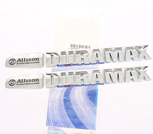 Insignias Allison Duramax para capó de camionetas GM Silverado 2500HD y 3500HD, pack de 2 unidades