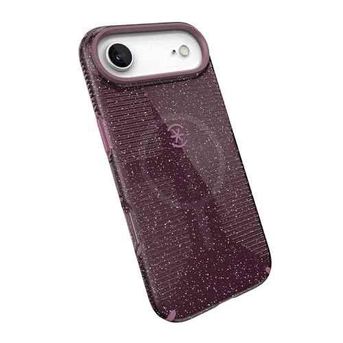 Image of Speck CANDYSHELL Grip +MS Case for iPhone 17 Air - Plumberry Glitter | Slim Protective Grip | Drop Protection | MagSafe Compatible