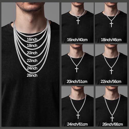 Image of S925 Sterling Silver or 18k Gold Cross Necklace for Men Women