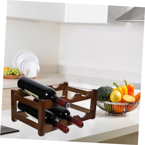 Soporte para botellas de vino de bambú minimalista miniatura 4
