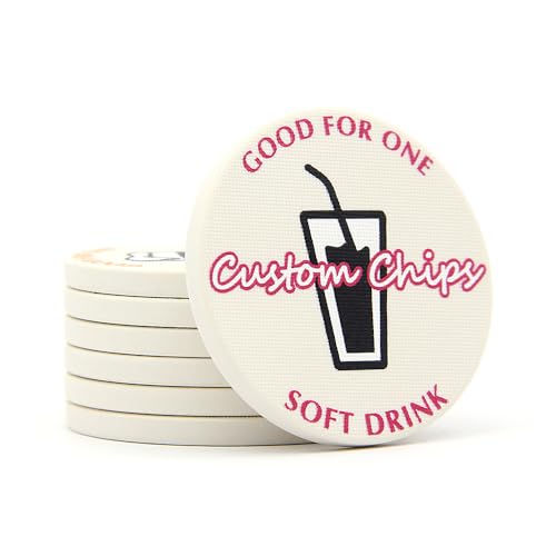 Generic 100 Custom Ceramic Poker Chips - 10 Gram 1.5 in Chips Imprint with Your Own Any Text or Images, White