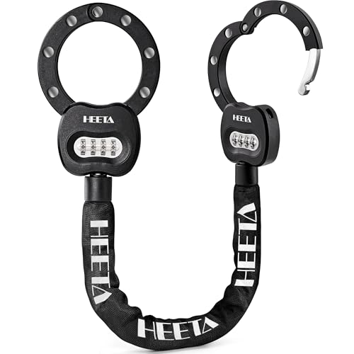 HEETA E Scooter Schloss Zahlenschloss 8mm Fahrradschloss Hohe Sicherheit e Roller Schloss Handschellenschloss Kettenschloss Fahrrad Zubehör Bike Lock für E-Scooter Fahrräder E-Bike Motorrad