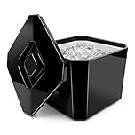 Chabrias Ltd 6L Black Octagonal Insulated Ice Bucket with Lid & Drainage Liner – UK Made - Double Wall BPA-Free Plastic Ice Bucket for Parties, Bars, BBQs, Home Bar & Garden Drinks Cooler - UK Made