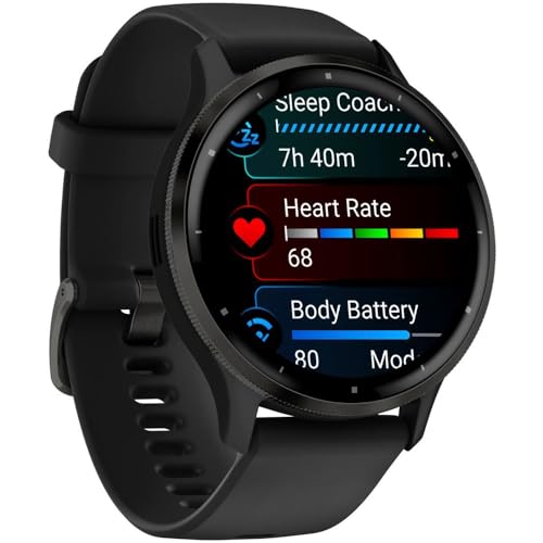 Garmin Venu 3 (Refurbished) Slate Stainless Steel Bezel 1.4-Inch AMOLED Smartwatch with 45mm Black Case w/Band (Renewed), 010-N2784-01 - Bundle w/Deco Essentials 2-Year CPS Plan - image 3