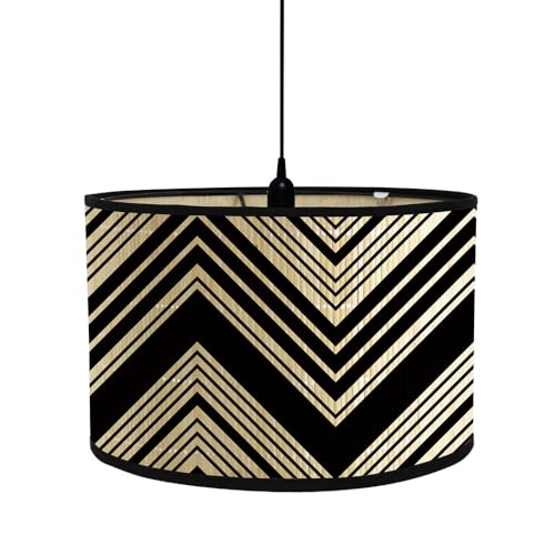 Morbuy Round Lampshades for Table Lamps, Modern Black White Diameter 30cm Drum Bamboo Lampshade Pendant Lamp Shade Home Decorative for Wall Lamp, Bedside Lamp, Floor Lamp (Style A)