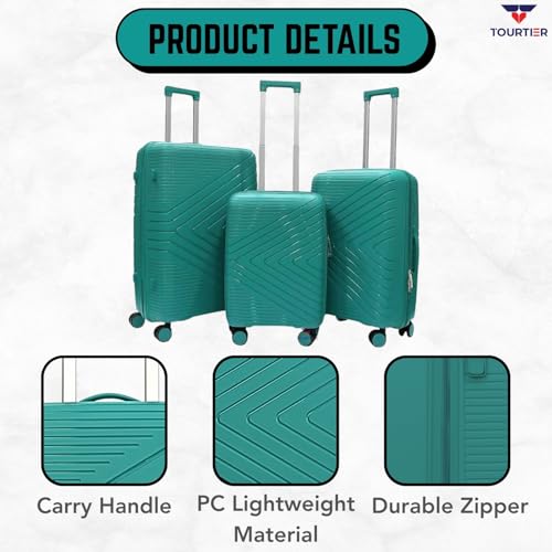 Image of Hard-Shell Luggage Trolley Bag with 360 Spinner Wheels, Large Capacity Travel Carry-On Suitcase (Style-1, Green, 20 inch 24 inch 28 inch)
