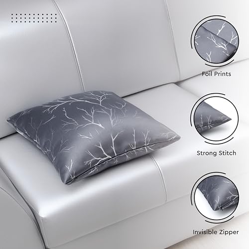 Image of Encasa XO Cushion Covers, Silver Star Foil Print Pillow, No Inserts