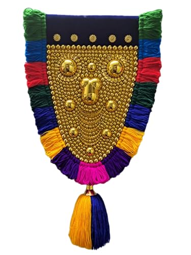 Image of BUNNY BEAR | 1.00 Feet(31 CM) Kerala Nettipattam Wall Hanging | Gold Plated Elephant Caparison | Traditional Kerala Handicraft Decorative Art for Home, Pooja Room & Gift Decor