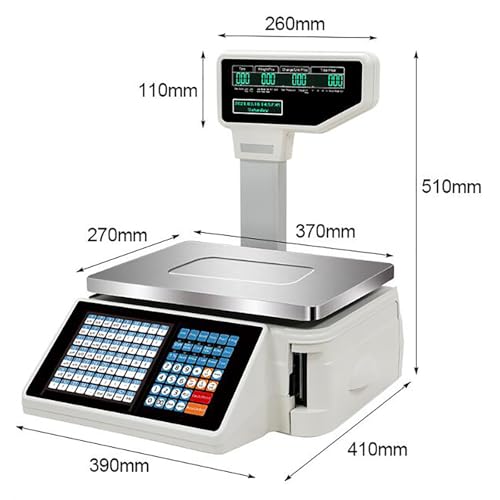 Báscula digital supermercado con calculadora y pantalla dual miniatura 4