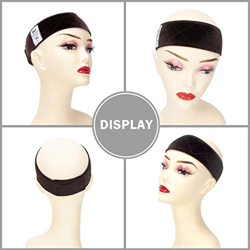 GEXWORLDWIDE GEX Wig Grip Band Flexible Velvet Scarf Head Hair Band Wig Band with Adjustable Fastern (Dark Brown)