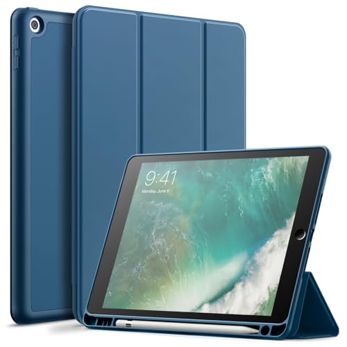 JETech Hülle für iPad 9,7 Zoll (6./5. Generation, 2018/2017) mit Stifthalter, Dünne Tablet Schutzhülle mit Weicher TPU Rückseite, Auto Wachen/Schlafen (Blaugrün)