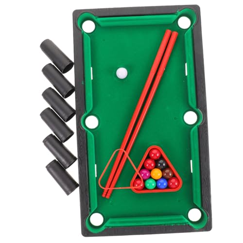 WHAMVOX 1set Mini Pool Table Toy Desktop Billiards Game for Home Office Includes Pool Cues and Rack Fun Miniature Tabletop Activity for All Ages