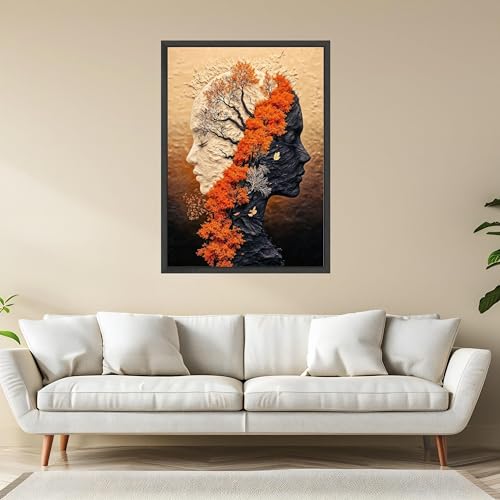 Art mural de feuilles d'automne pour sublimer votre salon contemporain