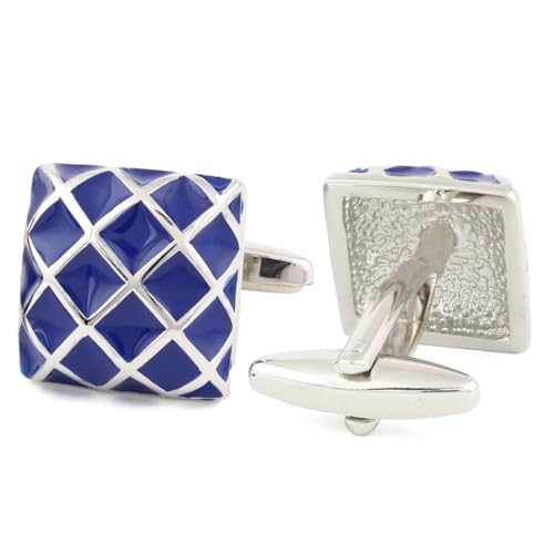 Image of Peluche Blue Enamel Cufflinks for Men