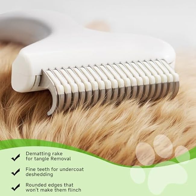 Undercoat Shedding Brush for Dogs & Cats ¨C Professional Deshedding & Dematting Tool ¨C Grooming Comb for Long Hair, German Shepherds & All Pets?-ryb1isjz