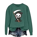 Uwdiohq Übergroße Für Damen, Winter-Sweatshirts Aus Baumwolle, Pullover 2025, Modische Tops, Trendige Outfits Sweatjacke Herren Mit (Blackish Green, XXL) Sweatshirt Damen Oversized Grünes Thermo