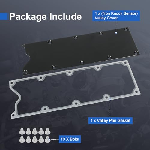 Image of LS Gen 3 Valley Pan Cover Plate Low Profile with Gasket and Seals Compatible with LSX LS1 LM7 LR4 LQ4 LS6 L59 LQ9 LM4 L33 (Black)
