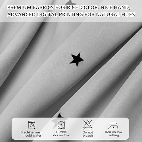 Image of XiDi Curtains Light Grey, Black Out Window Panels Nursery for Bedroom Decor 72 inches Wide 1 Panel