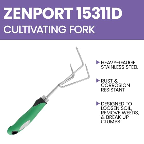 Zenport Green horquilla cultivadora 3 pzas 12 pulgadas miniatura 4