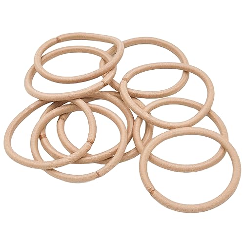 HAARallerliebst® Pack of 10 Thick Beige Hair Bobbles Colour Sand Blonde, Metal-Free Braid Elastics - Image 2
