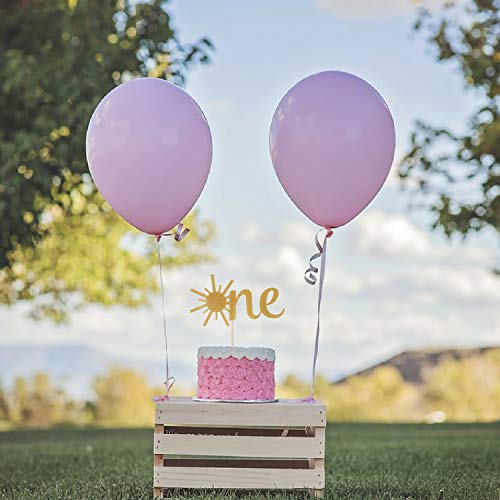 Cake Topper For Baby 1St Birthday - Gold Glitter Sunshine First Anniversary Shower Topper, Single-Sided Sun One Birthday Cake Smash Topper For Photo Booth Props, Party Cake Decorating Supplies #TOP3