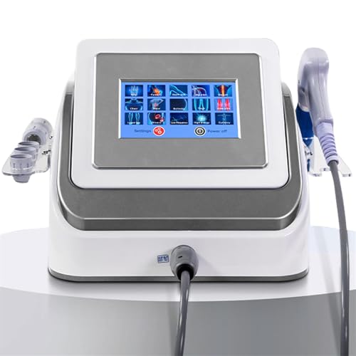 MáQuina De Terapia De Ondas De Choque ExtracorpóReas, Pistola De Masaje Muscular, Pistola De Impulsos, Masajeador Muscular De PercusióN De Tejido Profundo, Con 5 Cabezales De Masaje,Grey