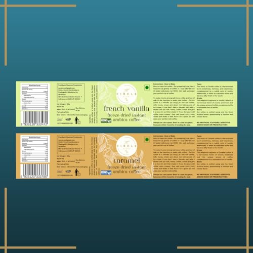 Image of The Circle Of Aroma Signature Instant Coffee | 100% Arabica|Rich Aroma|No Added Sugar| Combo Of 2 |Vanilla & Caramel|50g x 2 (50 Cups) | Enjoy Hot /Cold