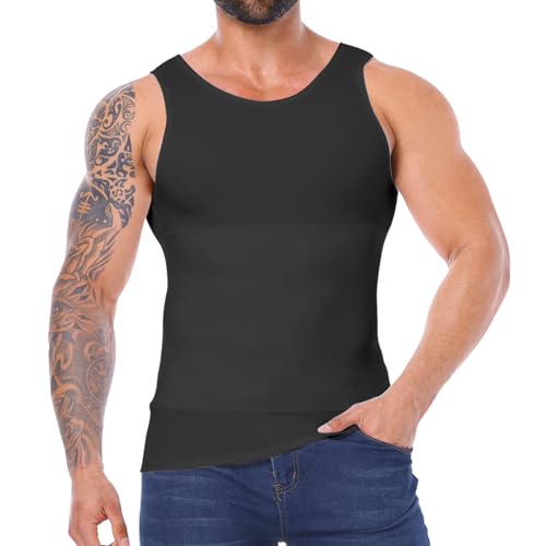 Mens Compression Shirt Slimming Body Shaper Mens Shapewear Tummy Control Sleeveless Abdomen Undershirt Vest Tank Tops