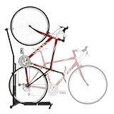 Emeroll Adjustable Vertical Bike Stand Steel Vertical and Horizontal Bike Stand - Ideal for Space Saving Mountain and Road Bikes - Fits up to 29' Wheels
