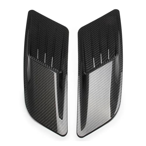 フォードとマスタング2015-2025の装飾のみに適合。フロントフードインテークスクープボンネットベントパネルトリムエアベントアウトレットカバー。(Carbon Fiber Look)