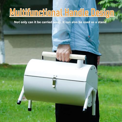 Barbecue portable au charbon pliable double face gain de place blanc - 7