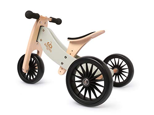 Kinderfeets 2-en-1 vélo d'équilibre en Bois & Tricycle Tiny Tot Plus - Silver Sage