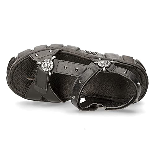New Rock 591-S2 Women's Boots Black Flame Metallic Black Leather Goth Punk Biker Fashion 3 #TOP7