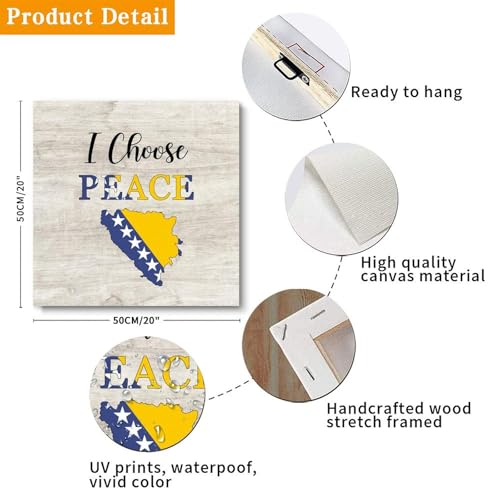 Pintura artística para pared con diseño de Bosnia y Herzegovina Yelolyio para el hogar 3